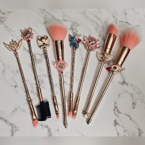 Cardcaptor Sakura makeup cosmetic brush set hello Kitty sponge puff bundle lot